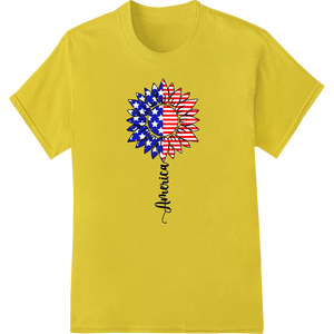 Innovative t shirt prints design on Patriotic Sunflower: Celebrate Independence Day in Style