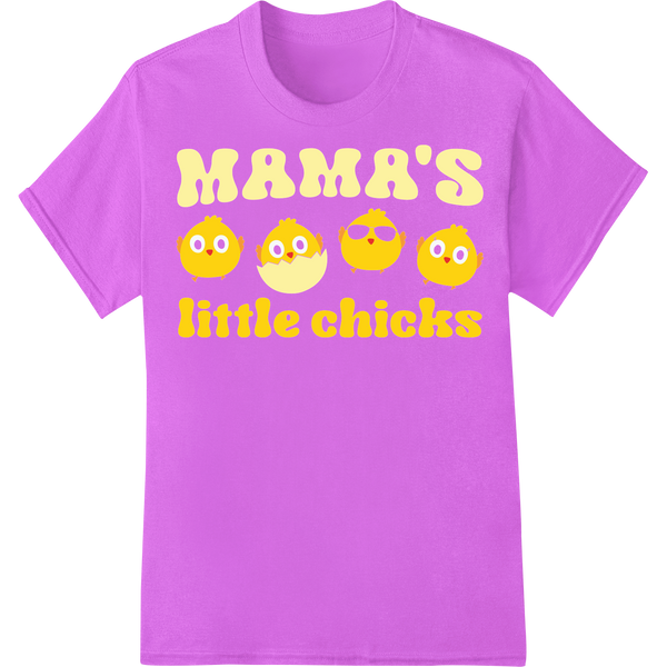 Adorable 'MAMA'S little chicks' Easter DTF Print Heat Transfer on purple shirt - SUPERDTF-DTF Prints-DTF Transfers-Custom DTF Prints