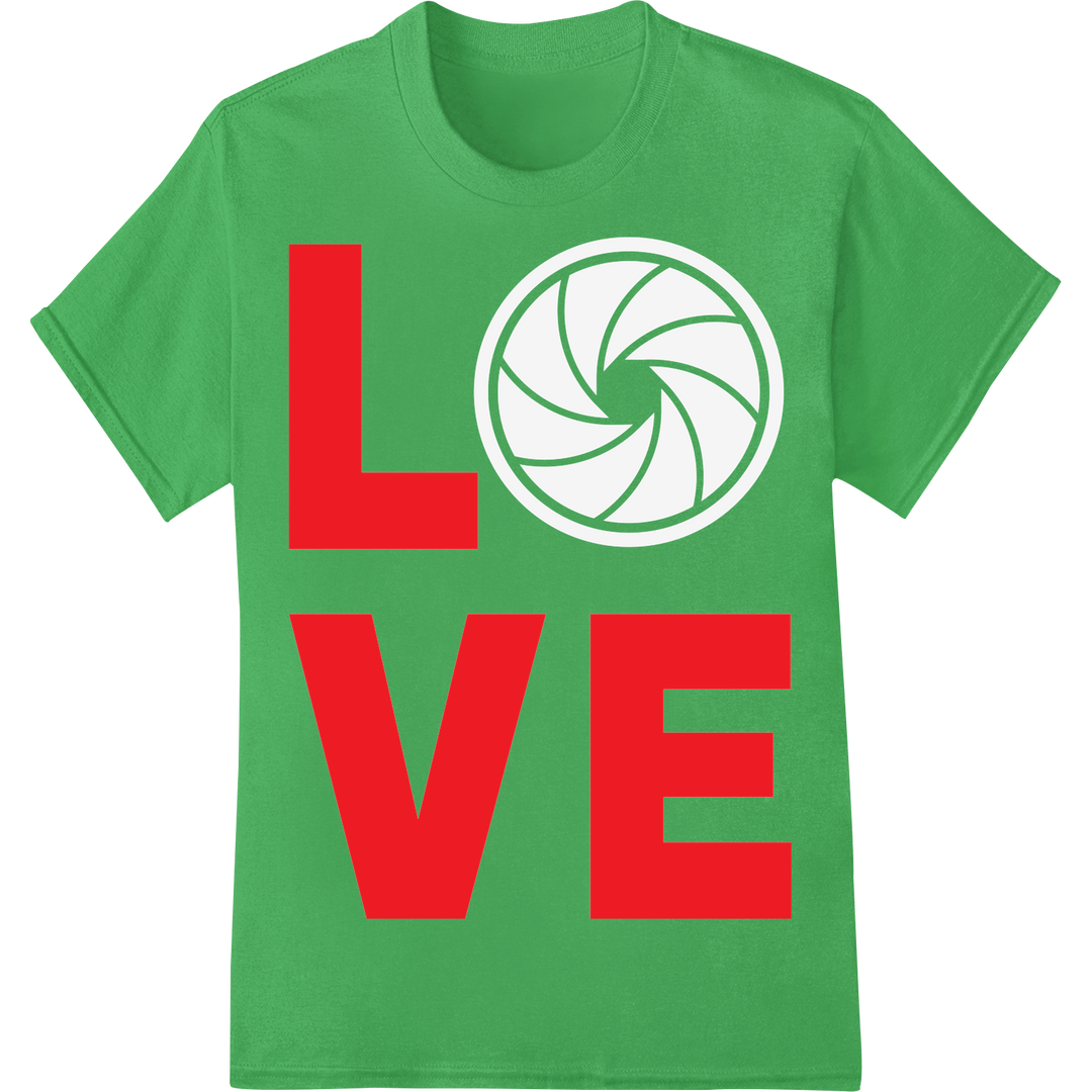 Bold LOVE Typography DTF Print Heat Transfer | Valentine's on green shirt - SUPERDTF-DTF Prints-DTF Transfers-Custom DTF Prints