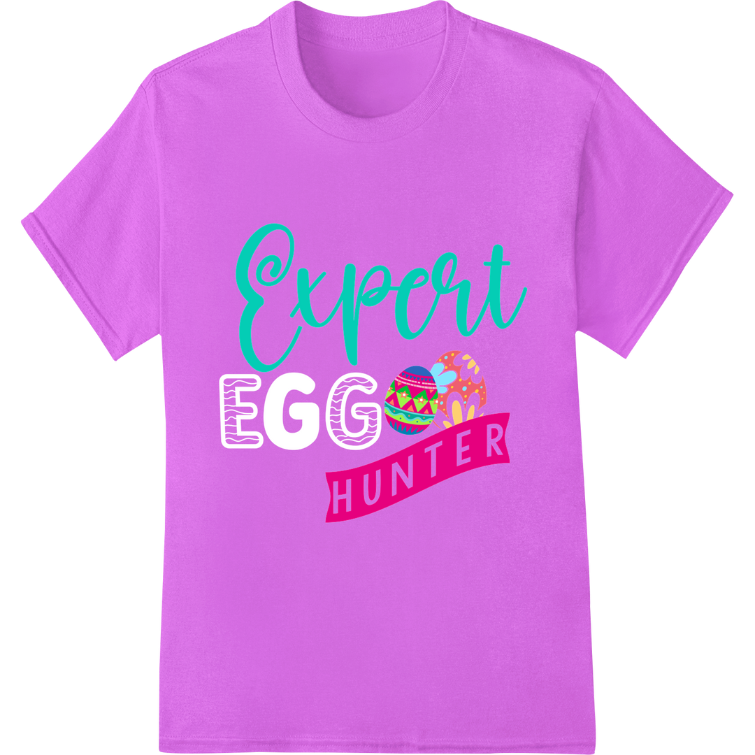 Vibrant Easter Egg Hunt Expert DTF Print Heat Transfer on purple shirt - SUPERDTF-DTF Prints-DTF Transfers-Custom DTF Prints