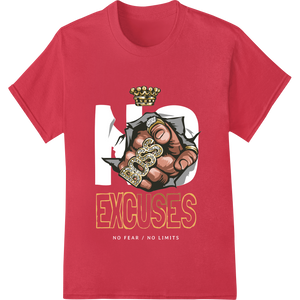 Custom digital printing design - No Excuses Gold Knuckles Fist DTF Print Heat Transfer