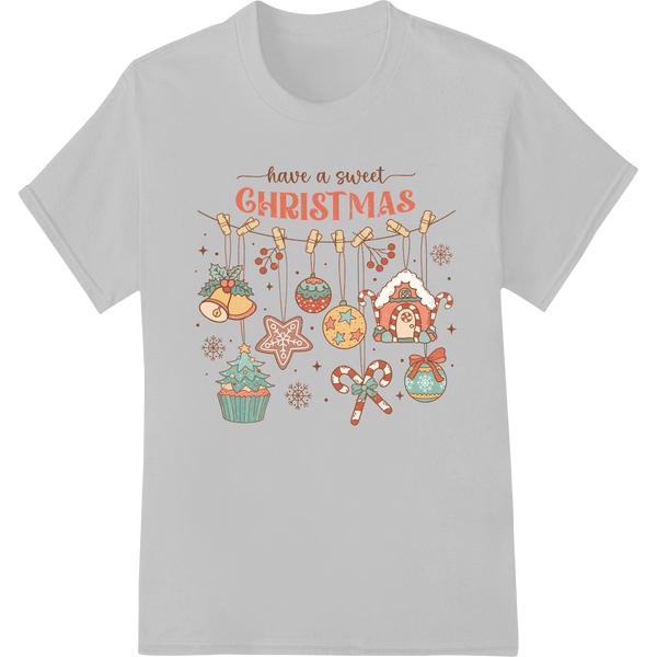 Retro Christmas Magic: Festive Ornaments DTF Print Transfer on white shirt - SUPERDTF-DTF Prints-DTF Transfers-Custom DTF Prints