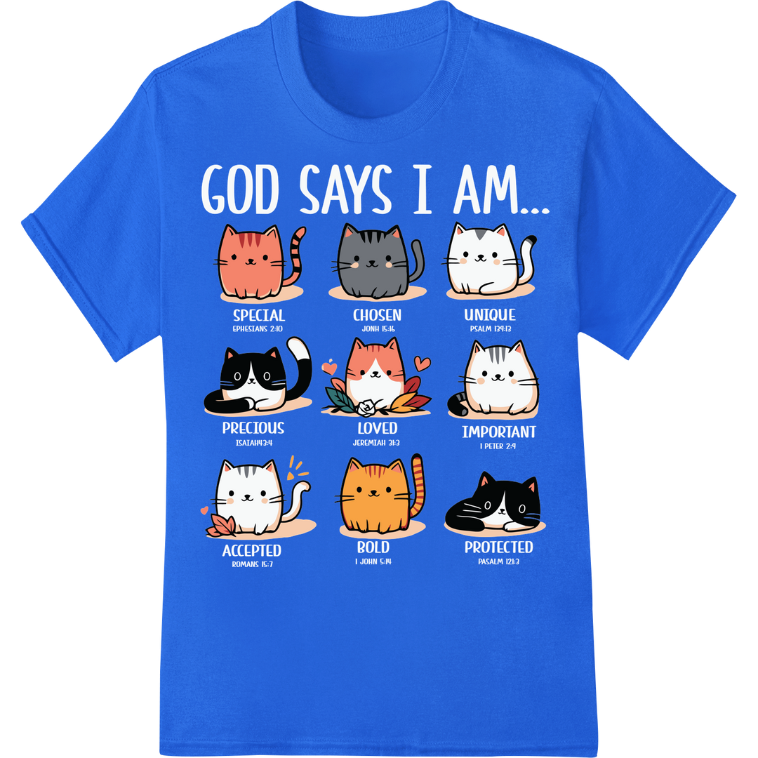 Adorable 'Cat Lover' DTF Print Heat Transfer | Super DTF on blue shirt - SUPERDTF-DTF Prints-DTF Transfers-Custom DTF Prints