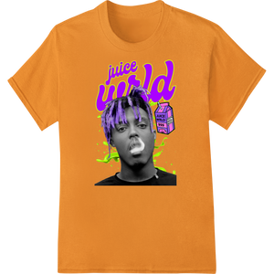 Innovative custom apparel design on Vibrant Juice WRLD Portrait DTF Print Transfer