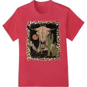 Edgy Leopard Skull & Cactus DTF Print Heat Transfer made with premium custom apparel