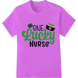 Vibrant heat transfer print on ONE Lucky NURSE - St. Patrick's Day DTF Print Heat Transfer