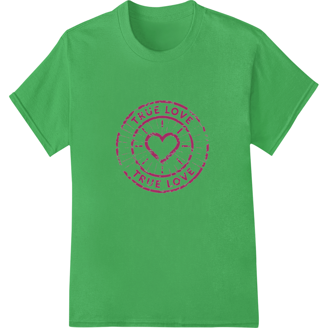 Timeless True Love: Valentine's Day DTF Print Heat Transfer on green shirt - SUPERDTF-DTF Prints-DTF Transfers-Custom DTF Prints