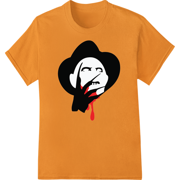 Haunting Vampire Silhouette: Bold Halloween DTF Transfer on orange shirt - SUPERDTF-DTF Prints-DTF Transfers-Custom DTF Prints