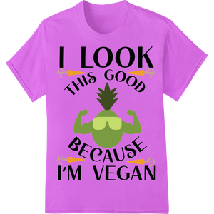 Flex Your Vegan Muscles Funny Pineapple DTF Print Design showcasing advanced customized apparel technology