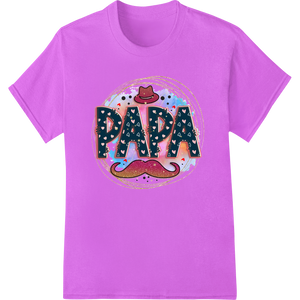 Cutting-edge custom DTF designs featured on Festive PAPA Mustache DTF Print Heat Transfer - Super DTF