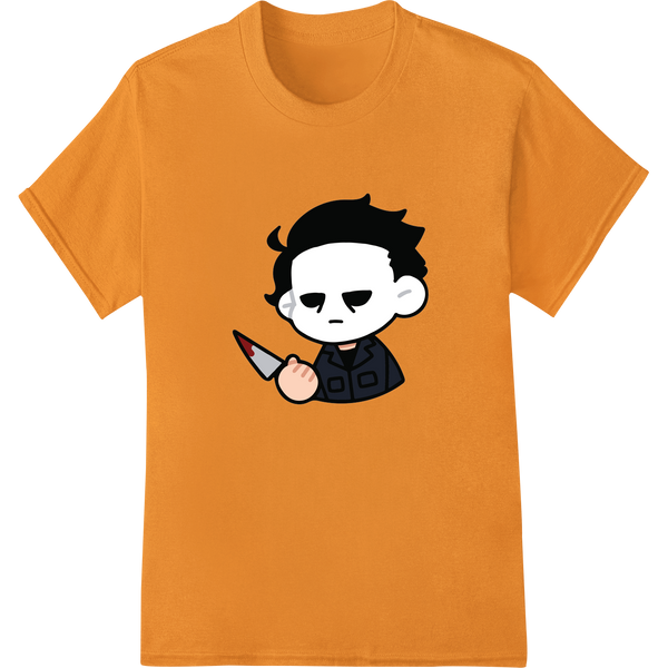 Frightful Michael Myers Cartoon Horror Halloween DTF Print featuring professional high-quality t-shirt printing