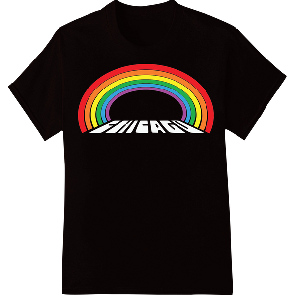 Vibrant Rainbow LGBT Pride Heat Transfer Design | DTF Print on black shirt - SUPERDTF-DTF Prints-DTF Transfers-Custom DTF Prints