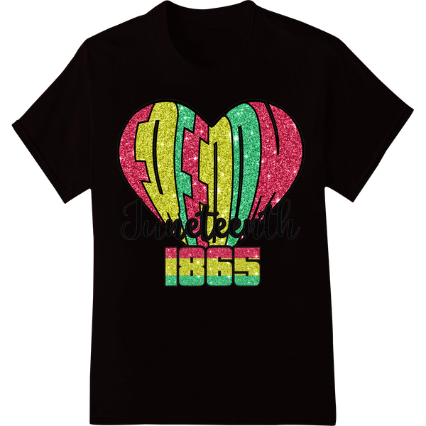 Vibrant Juneteenth 1865 DTF Print Heat Transfer | Bold Pride on black shirt - SUPERDTF-DTF Prints-DTF Transfers-Custom DTF Prints