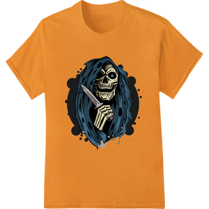 Premium quality professional DTF printing on Skeleton Reaper: Hauntingly Detailed Halloween Design