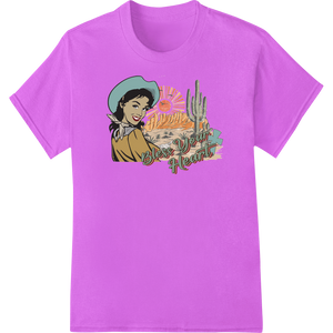 Sassy Cowgirl 'Bless Your Heart' Vintage DTF Heat Transfer - High-quality custom garment printing