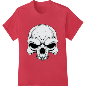 Custom customized apparel design - Haunting Skull: Edgy DTF Heat Transfer for Bold Designs