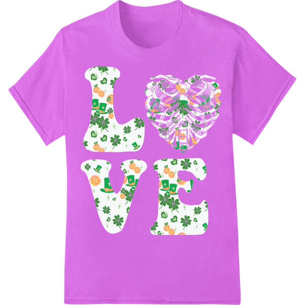 Vibrant Shamrock Pattern St. Patrick's Day DTF Heat Transfer on purple shirt - SUPERDTF-DTF Prints-DTF Transfers-Custom DTF Prints