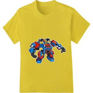 Retro Robot DTF Print Heat Transfer | Playful Graphic Tee showcasing advanced print on demand technology