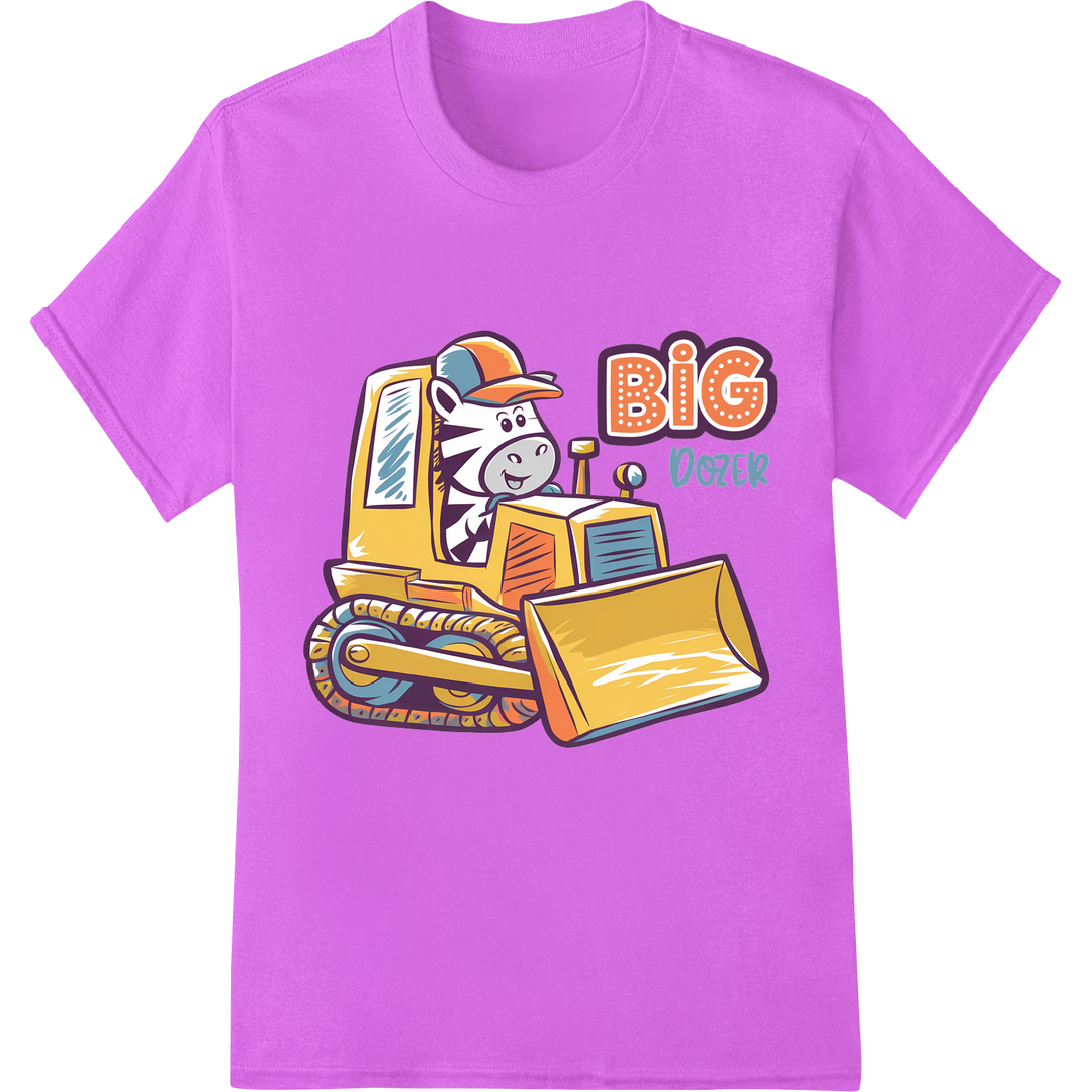 Hilarious 'Big Dozer' Bulldozer Animal Pun DTF Print Transfer on purple shirt - SUPERDTF-DTF Prints-DTF Transfers-Custom DTF Prints