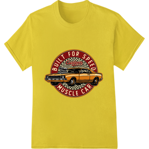 Cutting-edge t shirt prints featured on Built for Speed: Vintage Muscle Car Racing DTF Print