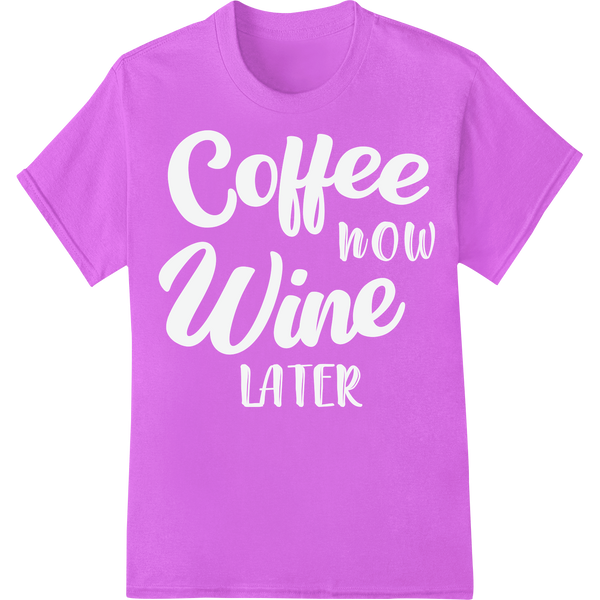 Elegant Monochrome Wine Lover DTF Print | Versatile Design on purple shirt - SUPERDTF-DTF Prints-DTF Transfers-Custom DTF Prints