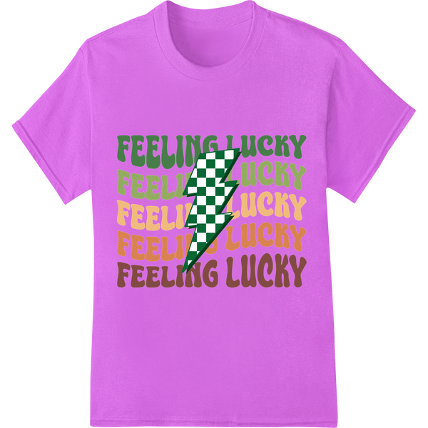 Feeling Lucky: Bold St. Patrick's Day DTF Print Heat Transfer on purple shirt - SUPERDTF-DTF Prints-DTF Transfers-Custom DTF Prints