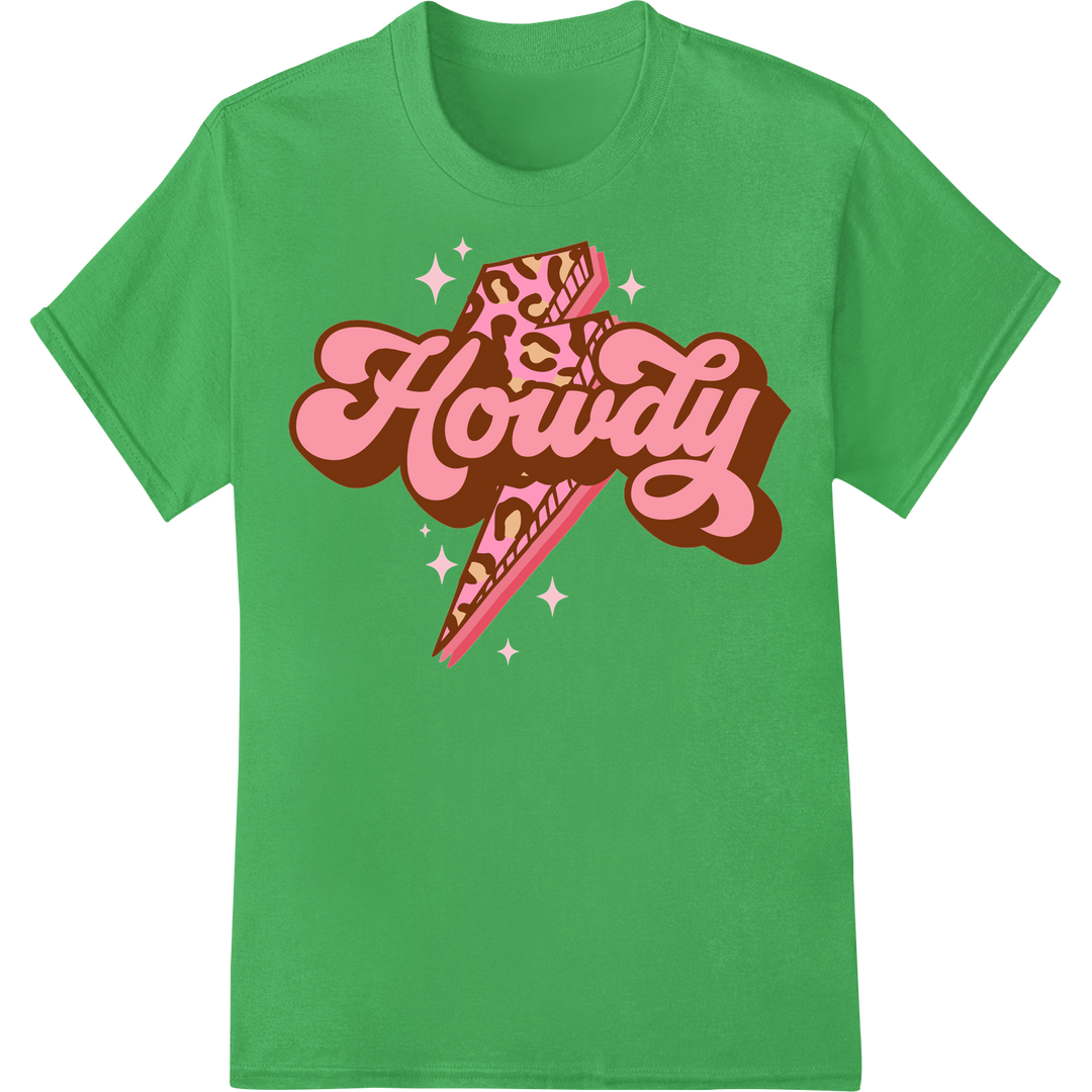 Howdy Valentine: Bold Western Typography DTF Print Transfer on green shirt - SUPERDTF-DTF Prints-DTF Transfers-Custom DTF Prints