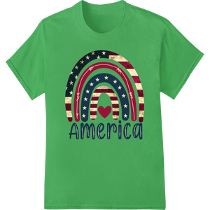 Personalized custom DTF designs design for Patriotic American Rainbow Heart - Show Your USA Pride