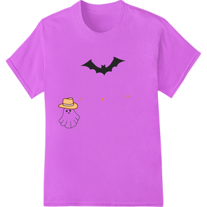 Unique customized apparel for Friendly Ghost & Bat Halloween Heat Transfer Design