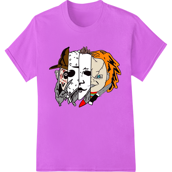 Horror Icons Unite: Nightmare Mashup DTF Print Transfer on purple shirt - SUPERDTF-DTF Prints-DTF Transfers-Custom DTF Prints