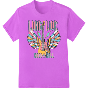 Winged Electric Guitar: Long Live Rock & Roll - High-quality custom garment printing