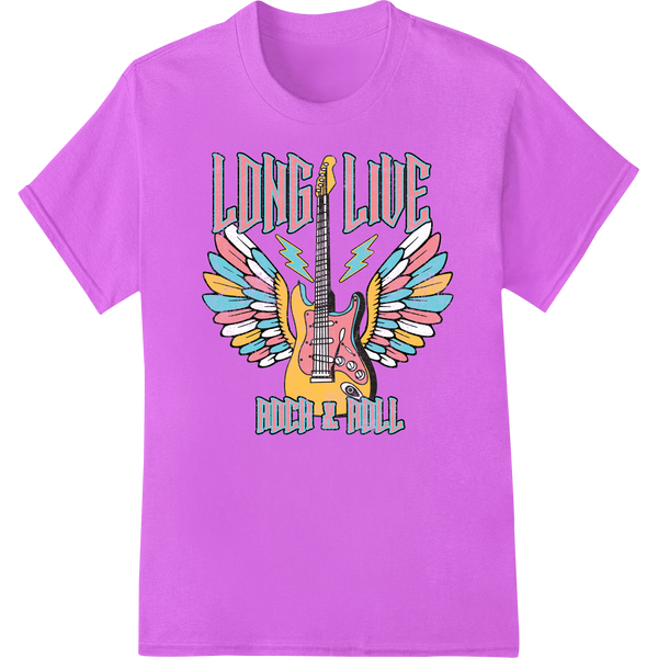 Winged Electric Guitar: Long Live Rock & Roll - High-quality custom garment printing