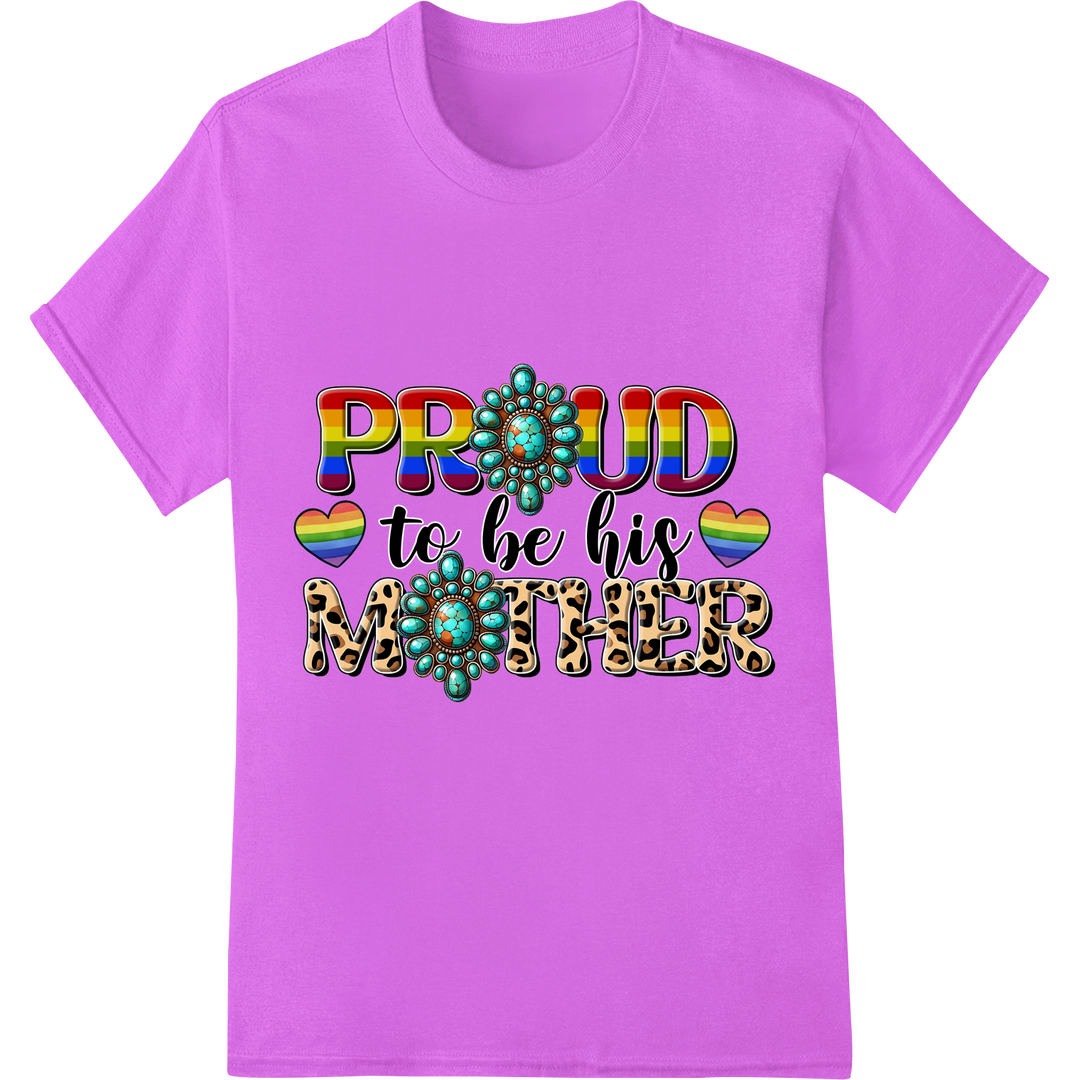 Proud LGBT Mom: Celebrate Unconditional Love & Support on purple shirt - SUPERDTF-DTF Prints-DTF Transfers-Custom DTF Prints