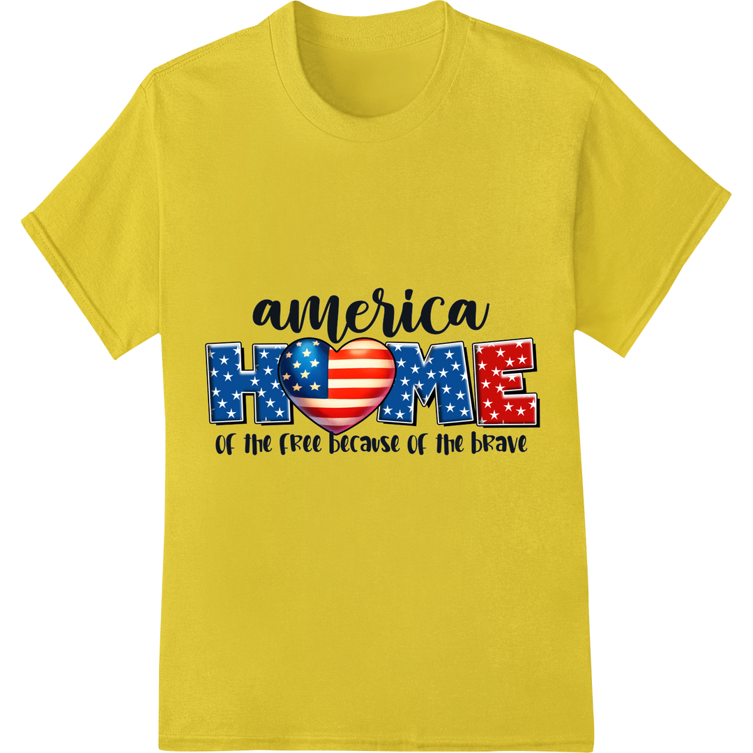 Bold Patriotic DTF Print: Celebrate USA Independence Day on yellow shirt - SUPERDTF-DTF Prints-DTF Transfers-Custom DTF Prints