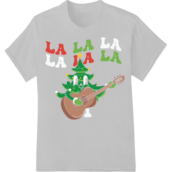 Retro Christmas Guitar Tree - Festive Musical DTF Print on white shirt - SUPERDTF-DTF Prints-DTF Transfers-Custom DTF Prints