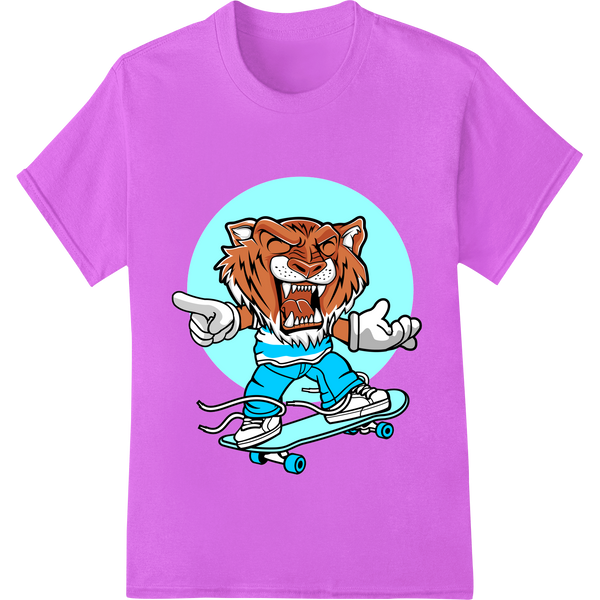 Expert DTF transfers craftsmanship on Fierce Skateboarding Tiger - Wild DTF Print Heat Transfer