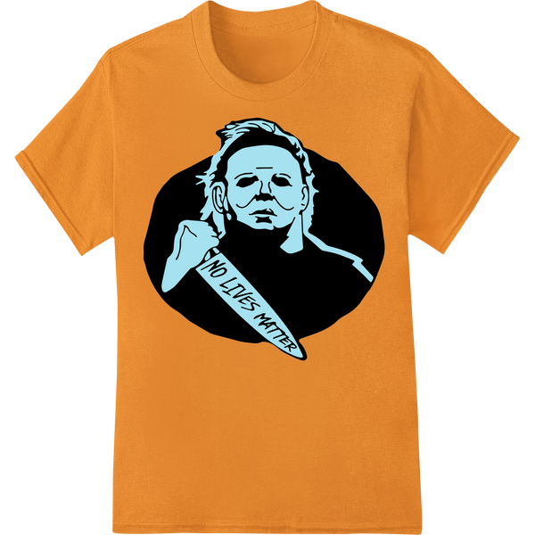 Innovative DTF printing service design on Edgy Michael Myers 'NO LIES' Silhouette DTF Heat Transfer