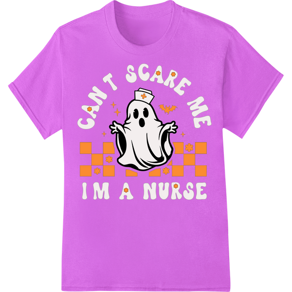 Can't Scare This Nurse! Cute Halloween Ghost DTF Transfer showcasing advanced DTF technology technology