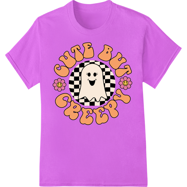 Cute But Spooky Ghost Halloween Heat Transfer Design showcasing advanced apparel decoration technology