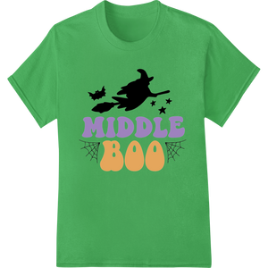 Custom heat transfer design - Witchy 'MIDDLE BOO' Halloween Design for DTF Transfers