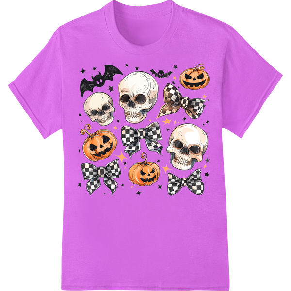 Premium quality DTF printing technology on Adorable Skull Heat Transfers for a Spooktacular Halloween