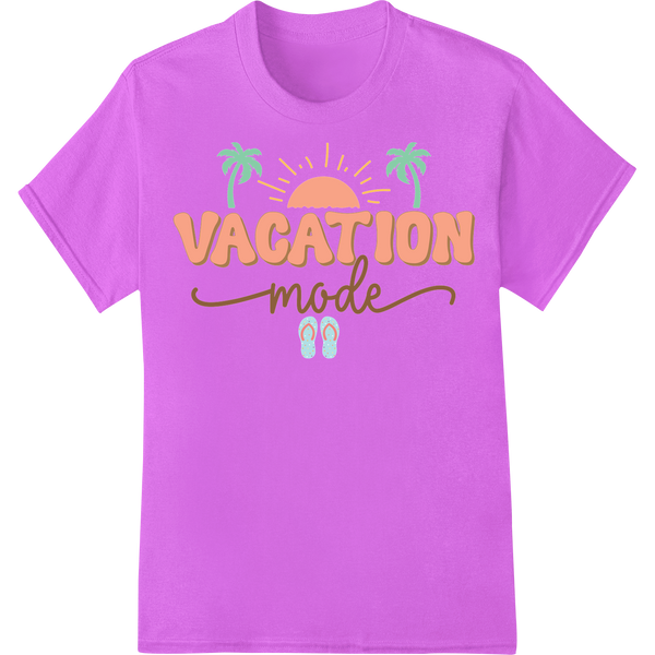 Embrace Vacation Mode: Your Ultimate Summer Getaway Style on purple shirt - SUPERDTF-DTF Prints-DTF Transfers-Custom DTF Prints