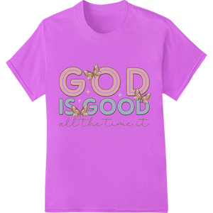 Personalized custom t-shirts design for Elegant 'GOD IS GOOD' Inspirational Typography DTF Transfer