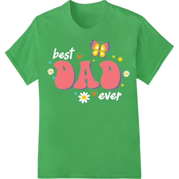 Retro 'DAD' Father's Day Print Transfer - DIY Gift Idea on green shirt - SUPERDTF-DTF Prints-DTF Transfers-Custom DTF Prints