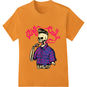 Stay Cool Skeleton Smoking Graphic Urban DTF Print - High-quality dtf printer