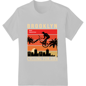 Brooklyn BMX Freestyle: Urban Cycling Culture Heat Transfer featuring professional DTF printing service