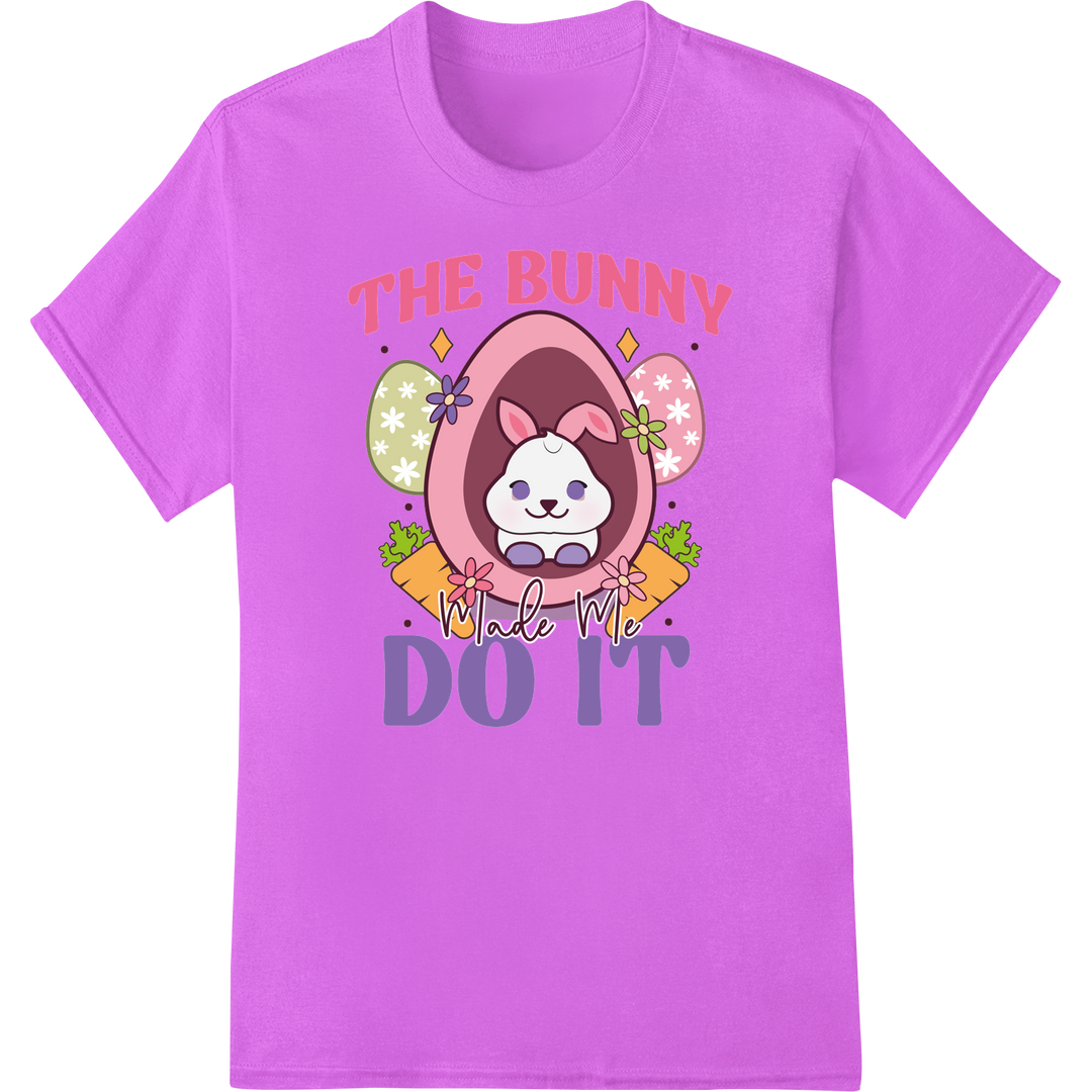 Retro Easter Bunny DTF Print Heat Transfer | Vintage Holiday on purple shirt - SUPERDTF-DTF Prints-DTF Transfers-Custom DTF Prints