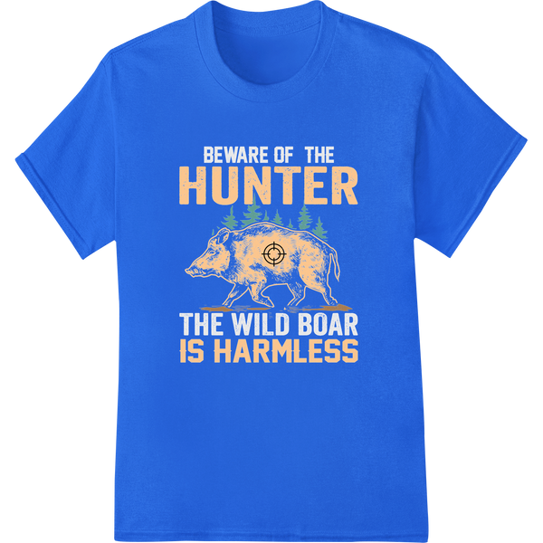 Witty Hunter's Creed: Harmless Deer Heat Transfer Print on blue shirt - SUPERDTF-DTF Prints-DTF Transfers-Custom DTF Prints