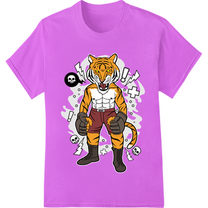 Premium quality DTF transfers on Fierce Tiger Fighter Heat Transfer - Unleash Your Wild Side