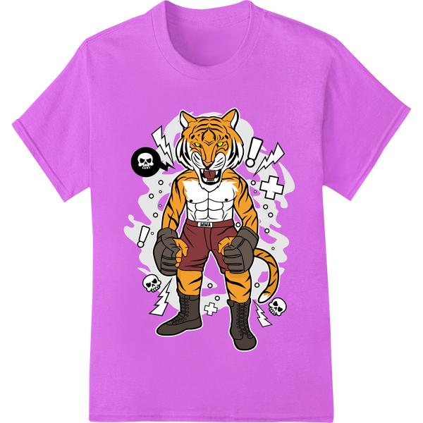 Premium quality DTF transfers on Fierce Tiger Fighter Heat Transfer - Unleash Your Wild Side